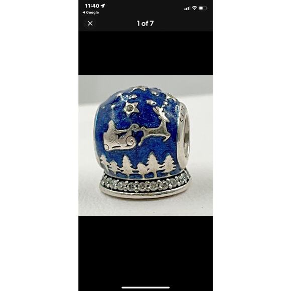 Pandora Christmas Night Santa 925 Charm - Picture 1 of 5